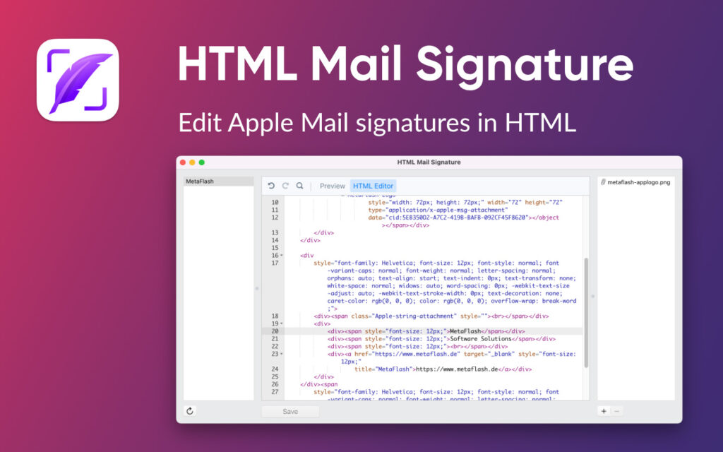  HTML Mail Signature available in the Mac App Store 