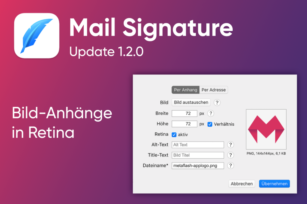  Mail Signature Version 1.2.0 verfügbar 